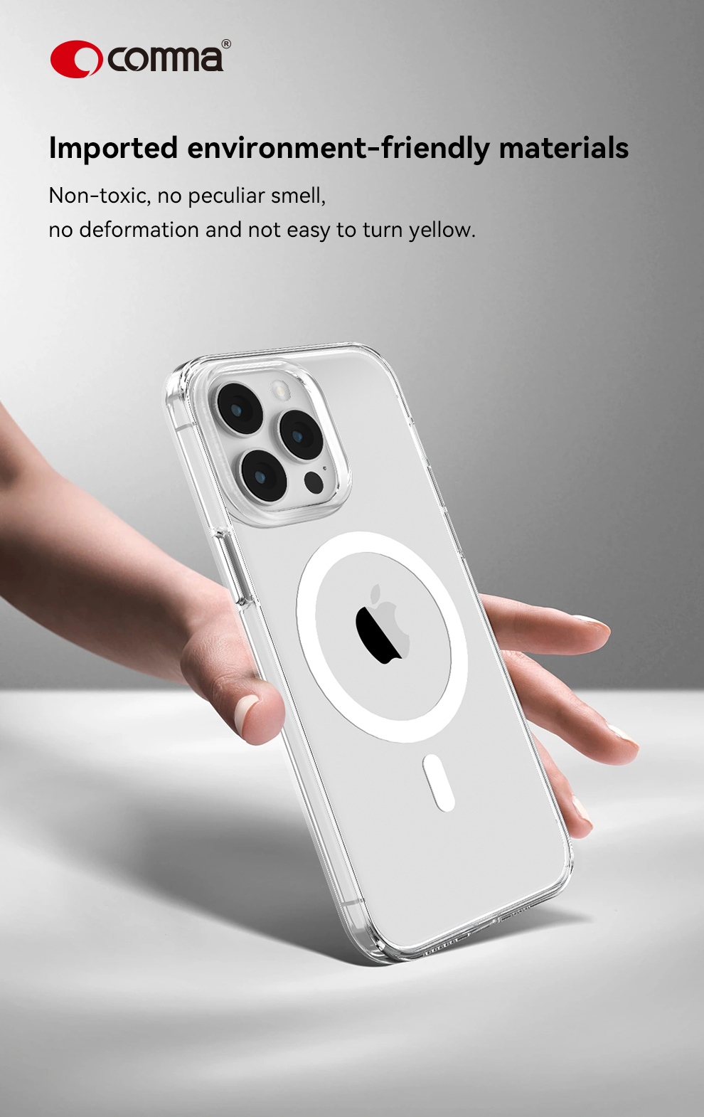 Husa Comma Elemental Mag Iphone 15 Plus - Transparent - 3 | YEO